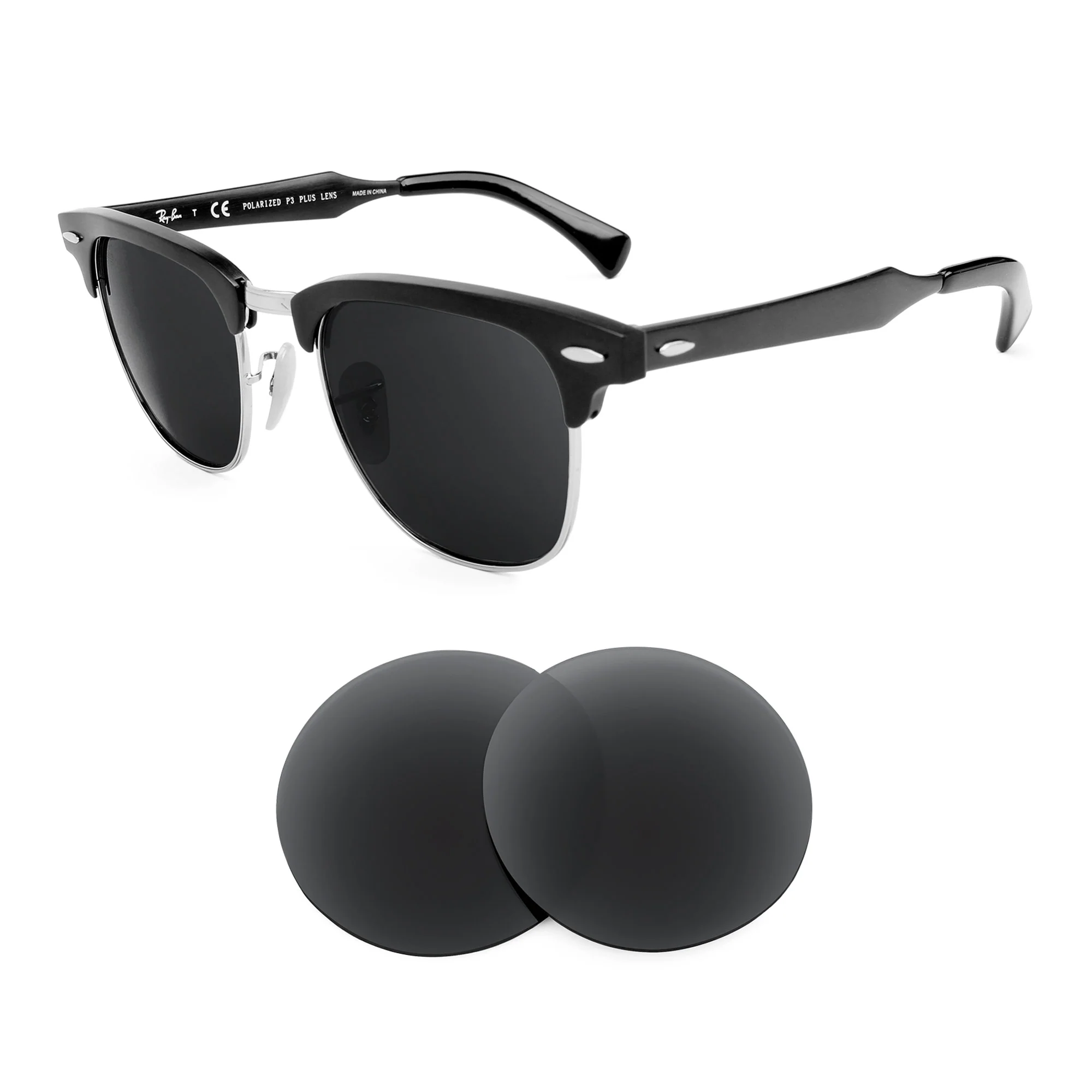 Revant Replacement Lenses for Ray-Ban Clubmaster Aluminum RB3507 49mm